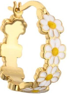 Daisy Flower Small Hoop Earrings for Women Hypoallergenic
